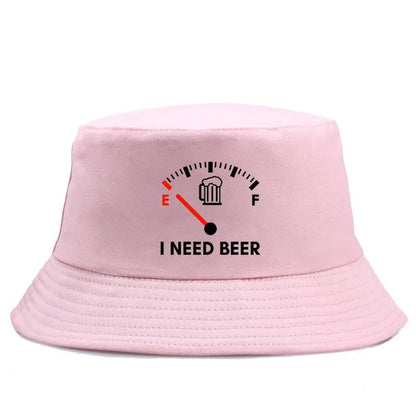 I Need Beer Reversible Bucket Hat Woman Man Outdoor Sun Beach Summer Panama Hats Girl Boy Sport Casual Fisherman Caps Visor Caps