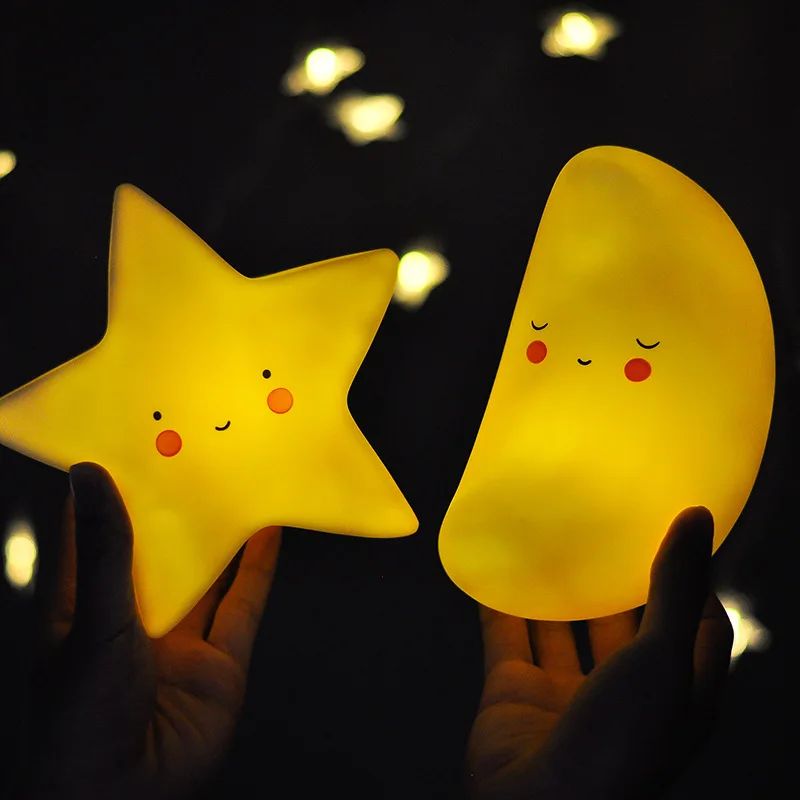 LED Mini Night Light Cartoon Fantasy Star Moon Bedside Light Baby Room Decoration Feeding Night Light Children Gift Toy