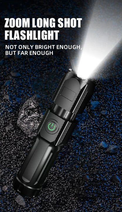 Powerful LED Flashlight Rechargeable USB 18650 Waterproof Zoom Fishing Hunting Camping  Tactical Flashlight LED