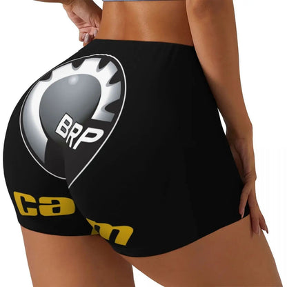 Custom Women's BRP ATV Unisex Can Am Logo Workout Yoga Shorts Athletic Gym Volleyball Biker Shorts