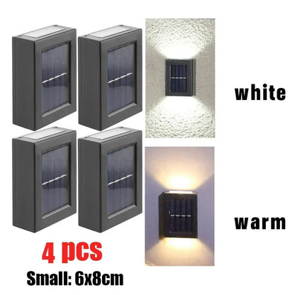 1~6pcs Solar Light Outdoor Up and Down Wall Washer Light Waterproof Solar Lamp Garden Street Balcony Yard Stairs Fence Decor
