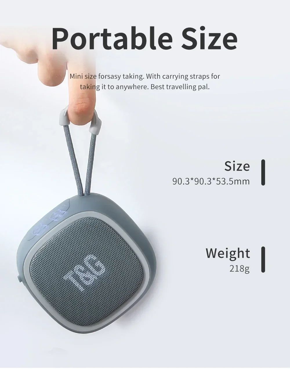 Caixa de som Bluetooth T&G TG659 Mini Sem Fio Potente à Prova D'água TWS Bluetooth 5.3 com Alto-falante HIFI e Suporte para Cartão TF e Rádio