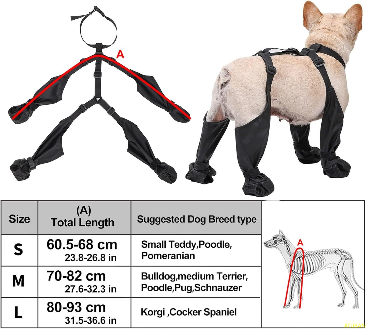 Botas impermeáveis para cães, sapatos antiderrapantes para cães, sola de borracha resistente, protetor de patas de animais de estimação, à prova de sujeira e anti-queda para caminhadas e corridas ao ar livre.