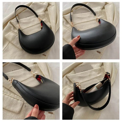 New fashion crescent-shaped bag, luxurious ladies' shoulder bag, elegant and graceful handbag for women.