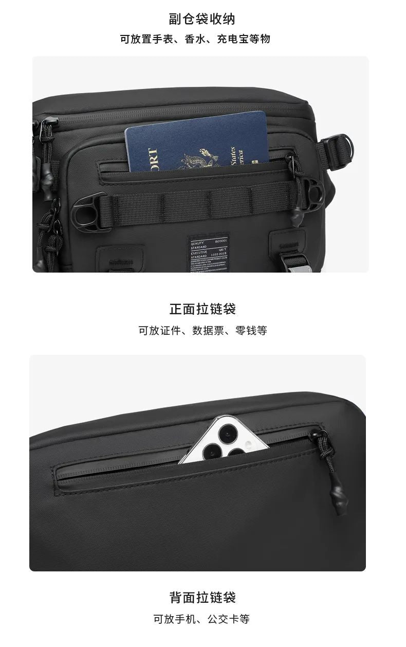 OZUKO  Tactical bag Fanny Pack Outdoor Sports Tactical  Multifunction Waterproof Male Chest Bag Mens Crossbody Bags