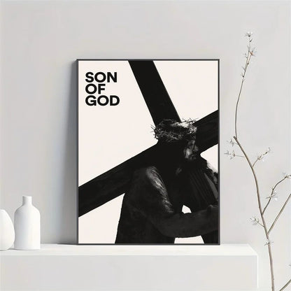 Son of God Jesus Cross Holy Light Wall Art, HD Canvas Print Poster, Suitable for Home, Living Room, Room Decoration Painting