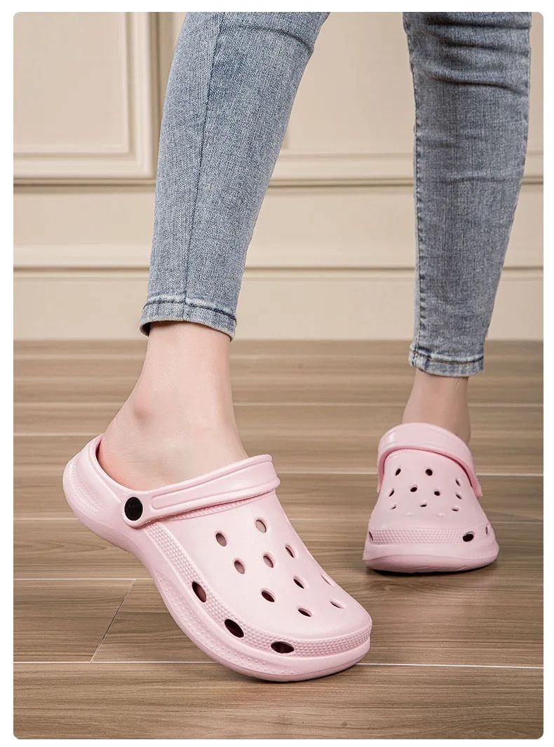 Stock Available 2024 New Large Size Beach Hollow Out Sandals Men's and Women's Garden Shoes Plus Size EVA Sole EVA Strap