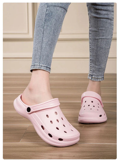 Stock Available 2024 New Large Size Beach Hollow Out Sandals Men's and Women's Garden Shoes Plus Size EVA Sole EVA Strap