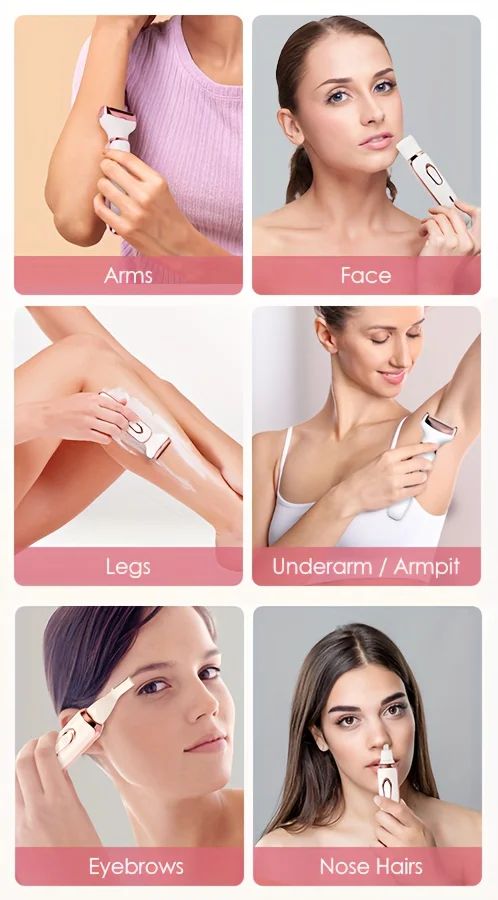 4-in-1 ladies 'multifunctional electric hair remover set Ladies bikini trimmer USB charging eyebrows nose hair face leg portable