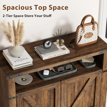 "Set of 2 6-Tier Shoe Cabinets - Doors with Adjustable Shelves & Anti-Tip Design, Entryway Storage";;VERDADEIRO;;"Brown