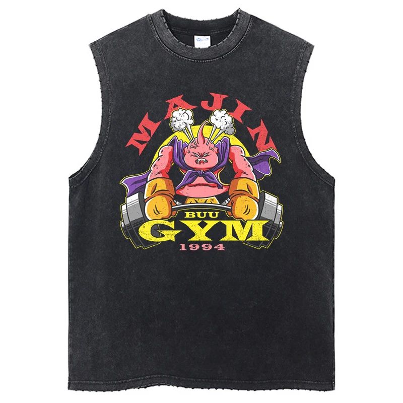 Streetwear Gym Sleeveless Tshirt Vintage Sports Tank Tops Sleeveless Dragon Ball Anime Graphic Harajuku Cotton Vest T-Shirts