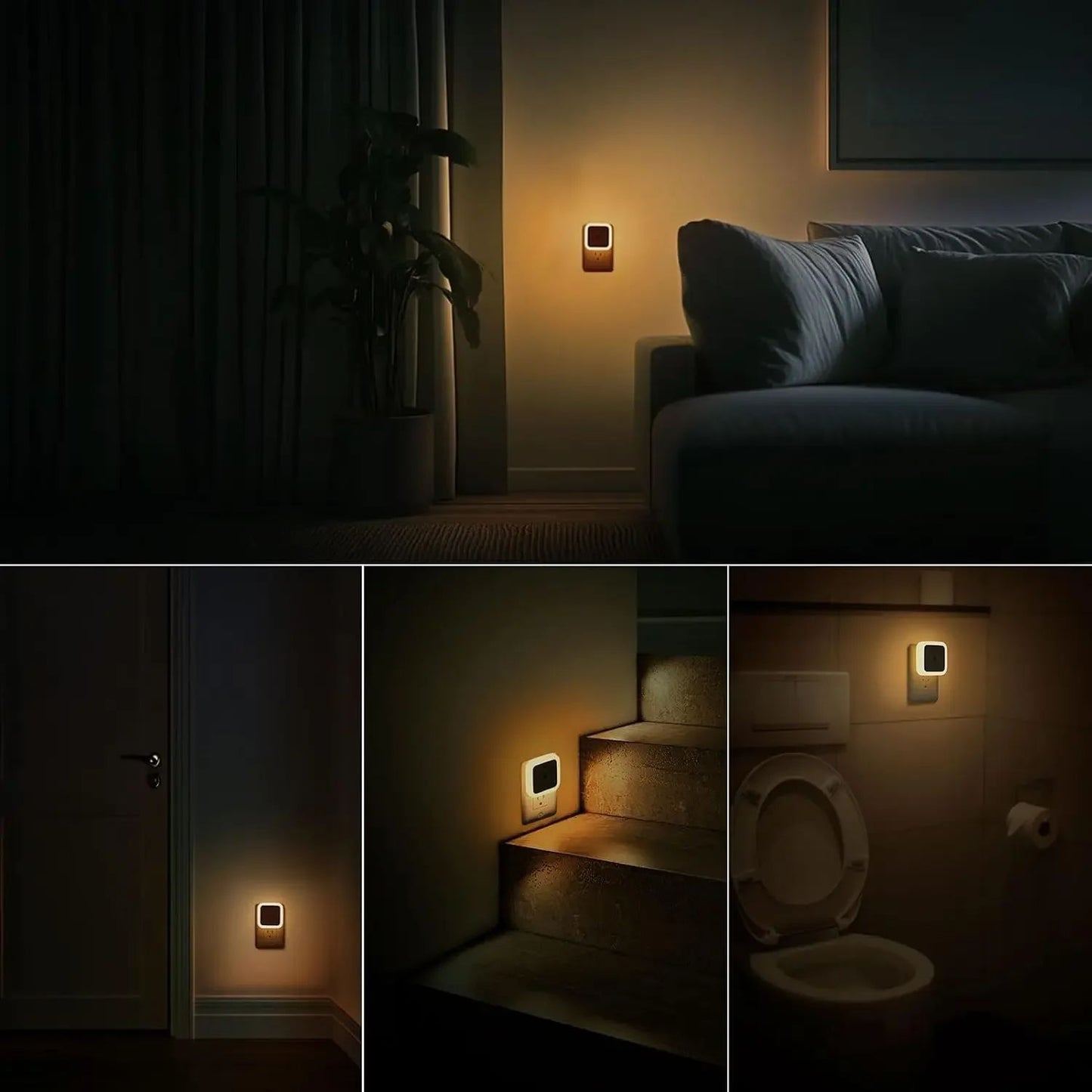 1-8pcs Night Light,Night Lights Plug into Wall,Nightlight Night Light for Adults,Plug in Night Lights,Bathroom Bedroom Soft Whit