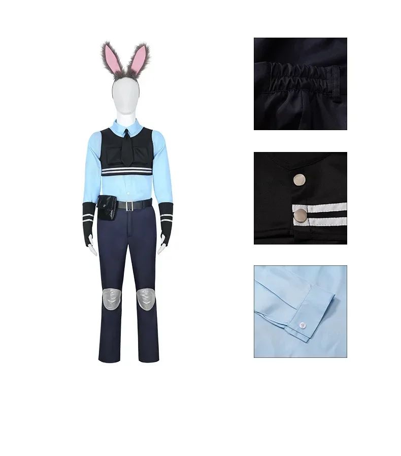 New Animal Judy Hopps Halloween Cosplay Costume For City Rabbit Police Officer Zoo Costume Fancy Dress Up Gifts Adult Children