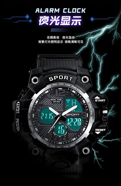 Hot shopping Teenage Men's Junior High School Student Fashion Trend Black Technology Sports Glow Men's Electronic Watch