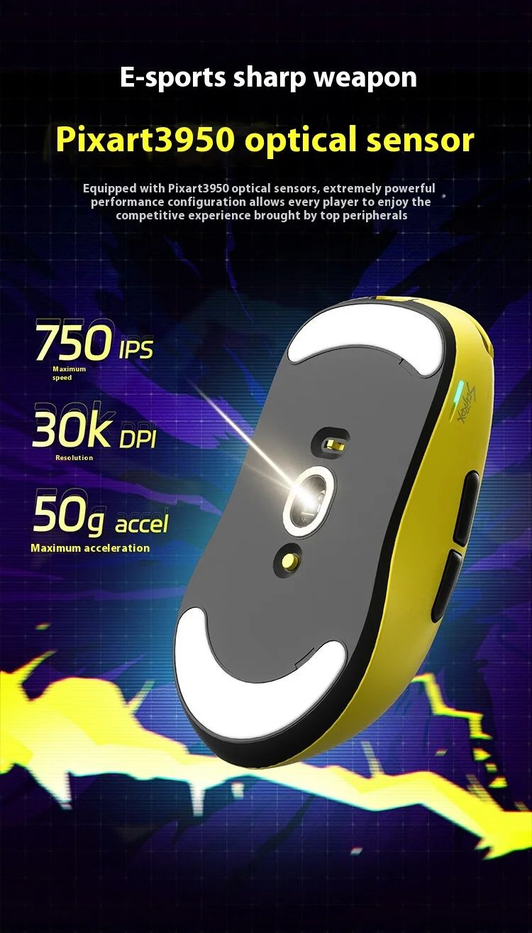 Scyrox V8 36g Ultra-Light Wireless Gaming Mouse Tri-Mode 30000DPI PAW3950 Sensor RGB Macro FPS Esports Lightweight Mouse Gifts