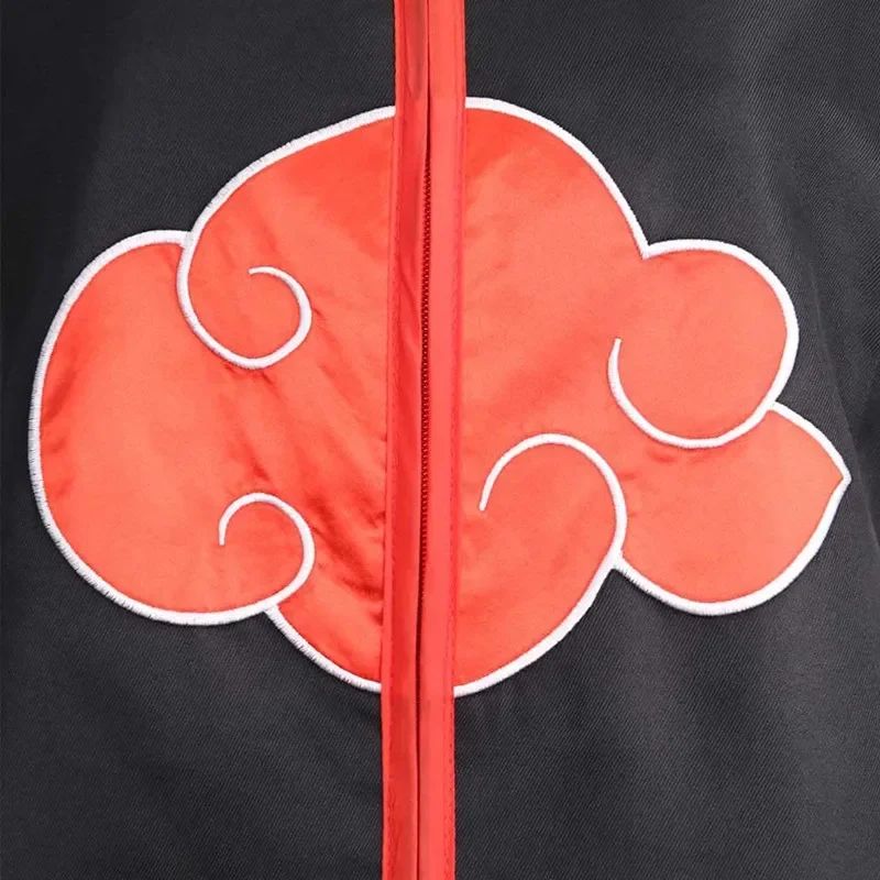Anime Red Cloud Cosplay Cloak Costume Halloween Dawn Organization Robe Embroidered Cloak Unisex Men Women Party Necklace Props