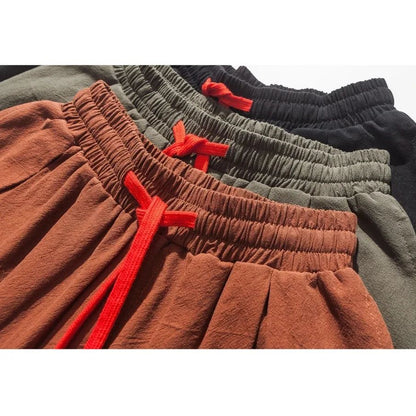 New Trendy Men Harem Pants Loose Oversized Style Cotton and Linen High Quality Jogger Sweatpants Casual Male Trousers