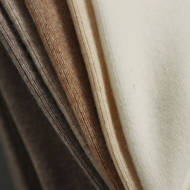 Spring Autumn Women High Waist Wool Wide Leg Pants Solid Soft Warm 100% Merino Wool Knitted Trousers Belt Casual Korean Fashion