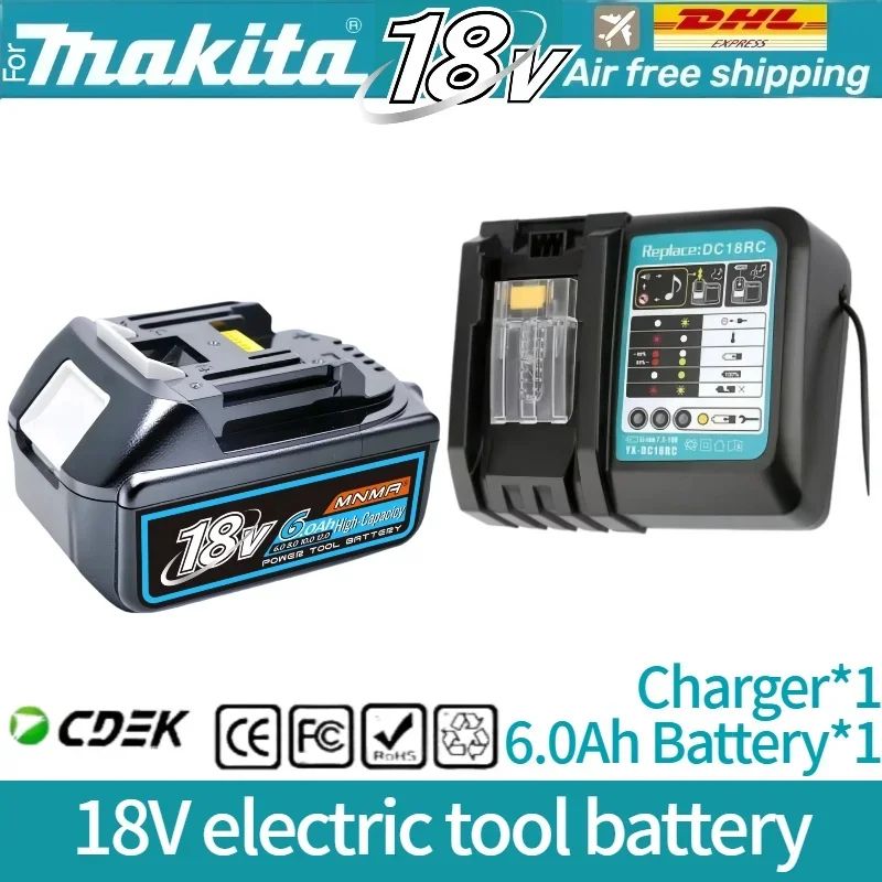 6AH 8AH 10AH 12AH Para bateria Makita 18V Ferramentas Elétricas Substituição Li-ion LXT BL1840 BL1850 para chave de fenda 18V com BMS