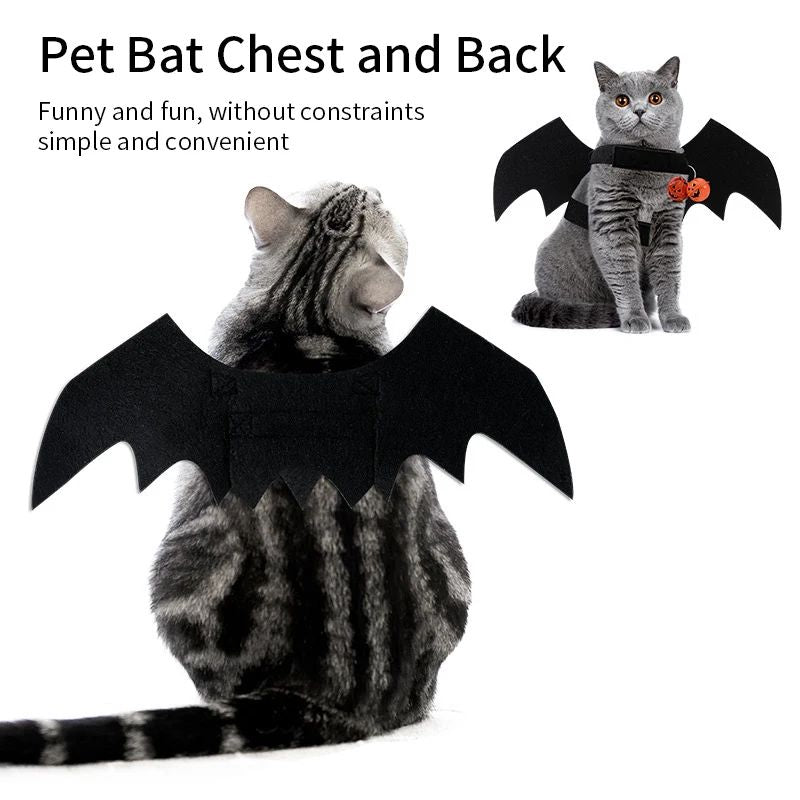 Roupa de Halloween para Cães e Gatos Fantasia Asa de Morcego Preta Colete Cosplay Festa Acessórios para Pets Cães Gatos Decoração