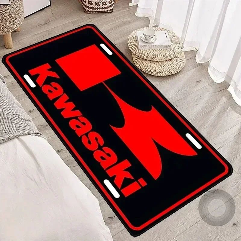 Garage Mat Motorcycle Carpet Racing Cool Moto Display Kawasaki Carpet for Kawasaki Motorcycle Area Rug Anti-slip Floor Decor Rug
