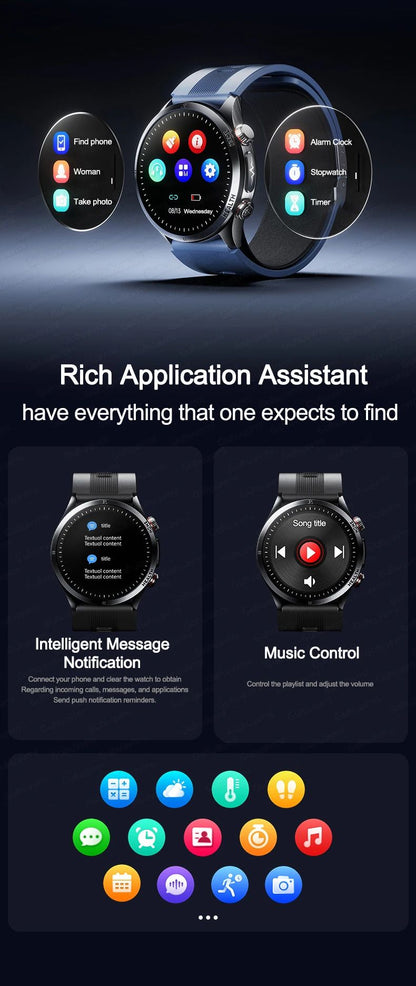 2026 New Health track NFC Air Pump+Air Bag Smartwatch Men Accurate Blood Pressure watches Uric Acid ECG Call Smart Bracelet lady