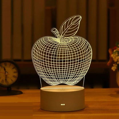 USB Operated 3D Acrylic LED Night Light Festival Birthday Kids Gifts Bedroom Bedside Decor Night Lamp Home Novelty Lighting