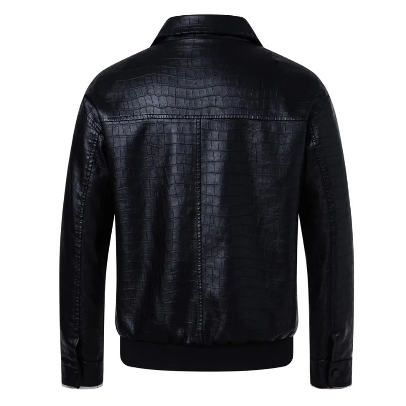 New Fashion Men's Spring Autumn Lapel Casual Pu Leather Loose Motorcycle Jacket