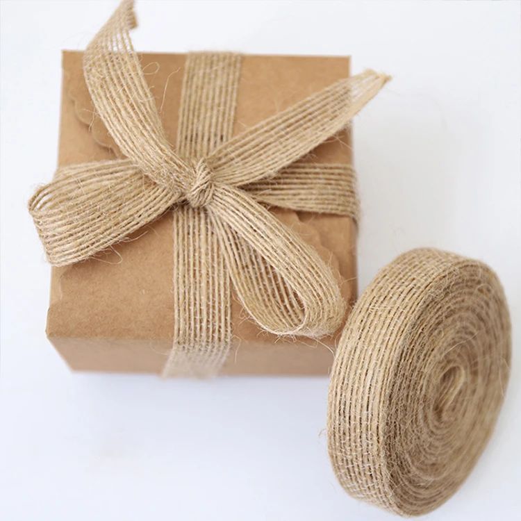 10M 15-50mm Ribbon for Bows Gift Ribbon Natural Jute Christmas Ribbon Roll DIY Vintage Wedding Apparel Sewing Supplies Ribbons