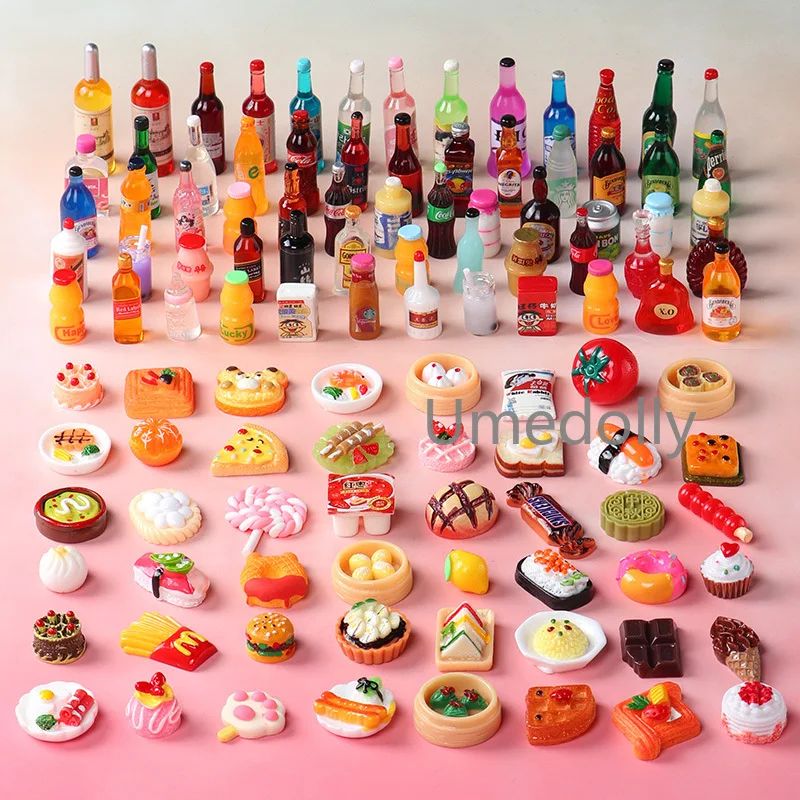 Miniatura Fofa 1:6 Supermercado de Casa de Bonecas Comida Lanches Mini Bolo Vinho Bebida para Acessórios de Cozinha de Boneca Blyth BJD