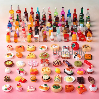 Miniatura Fofa 1:6 Supermercado de Casa de Bonecas Comida Lanches Mini Bolo Vinho Bebida para Acessórios de Cozinha de Boneca Blyth BJD