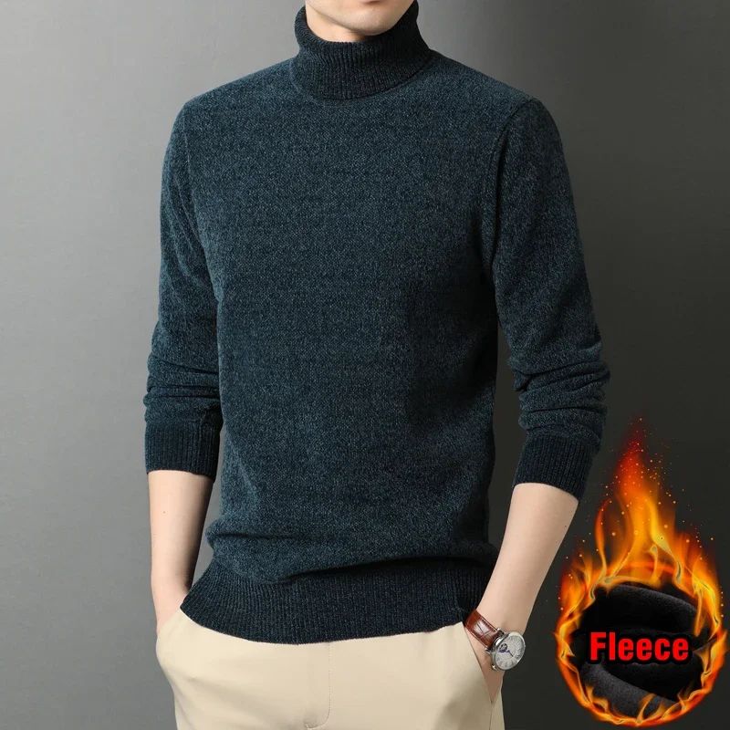 Men Turtleneck Sweater Casual Thick Men's Rollneck Knitted Sweater Warm Mens Jumper Woolen Sweater Male Outwear Knitwear 3XL 4XL