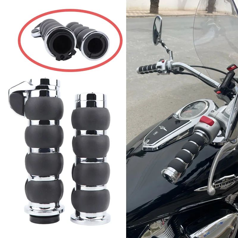 Manoplas de Guidão de Moto 25mm 1" para Harley Cruiser Chopper Custom Suzuki Boulevard M109R Road Glide