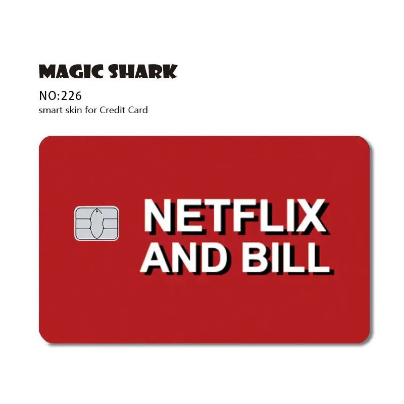 Magic Shark Sugar Daddy Meme Poke Money Funny Sticker Cover Skin Protective for Small Large Chip Credit Debit Card