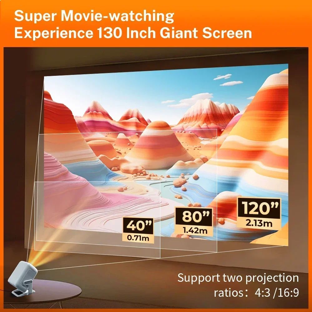 Upgrated HY300 Projector Native 1080P Support 4K 450ANSI Projector X3AQ Wifi6 & BT5.4 Android 11.0 System Beamer Portable Cinema