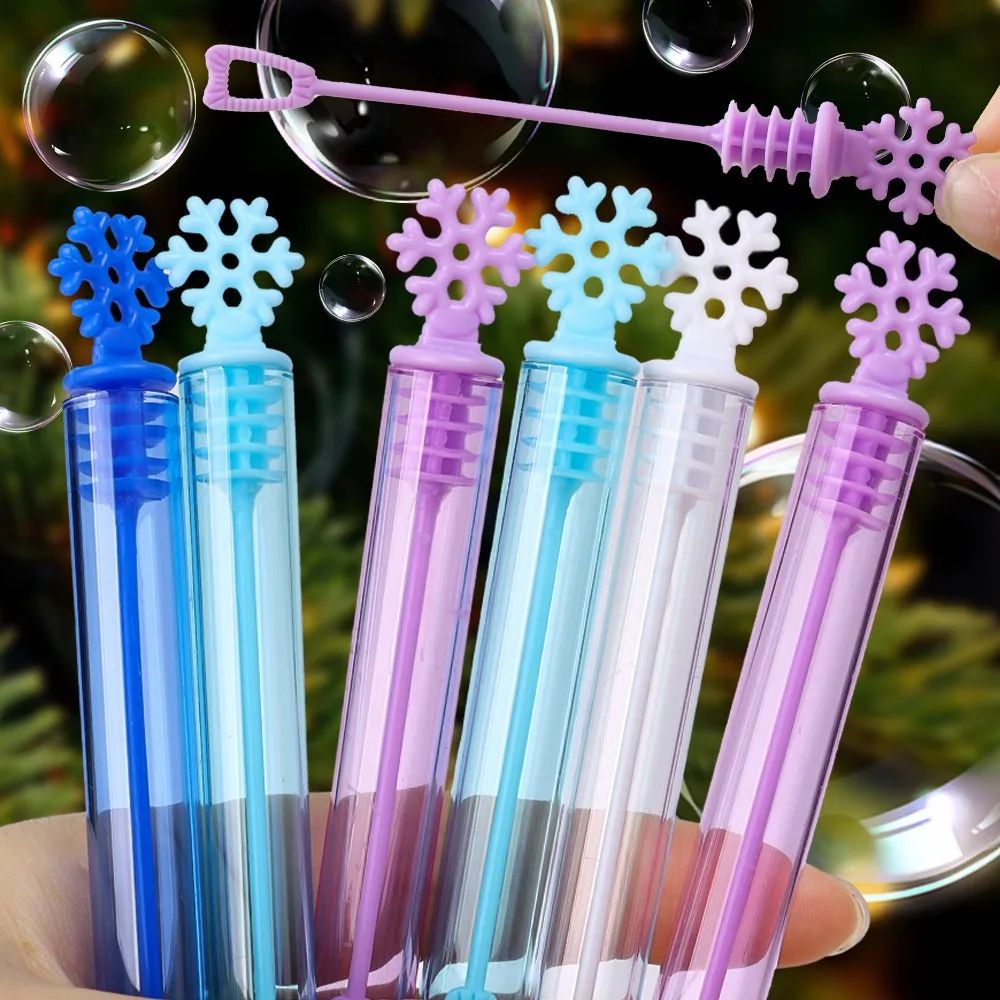50/10PCS Snowflake Bubble Tube Clear Empty Bubbles Soap Bottles Wedding Gifts for Guests Birthday Party Decorations Kids Toys
