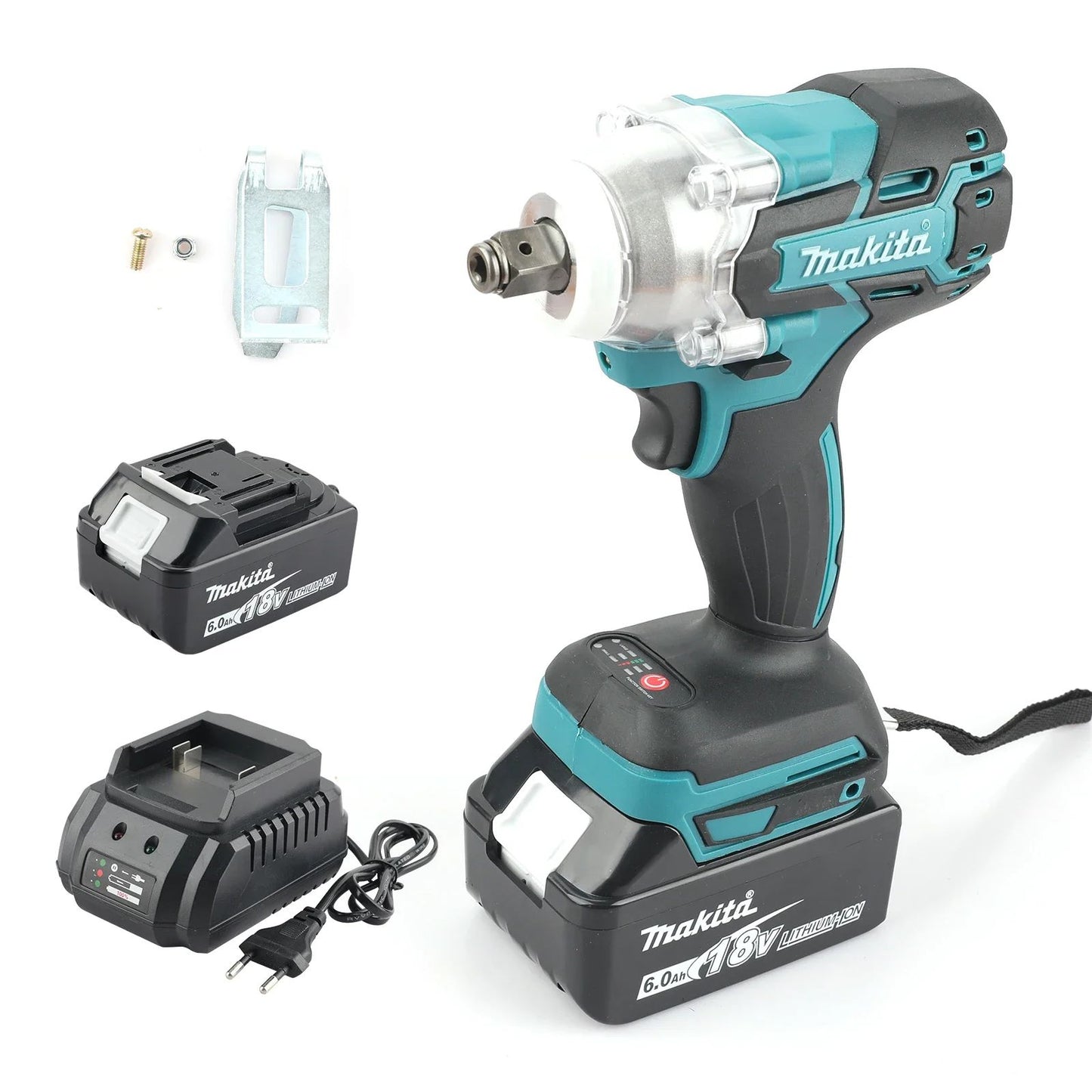 MAKITA DTW285 Chave de Impacto Sem Fio 18V: Motor sem escova, alto torque de 280N.m, soquete de 1/2", chave elétrica recarregável