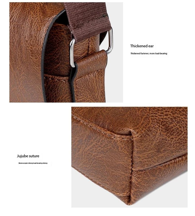 Business Shoulder Bag For IPAD PU Leather Business Handbag Men Messenger Bag Large Side Sling Bag Fashion Man Crossbody Bag