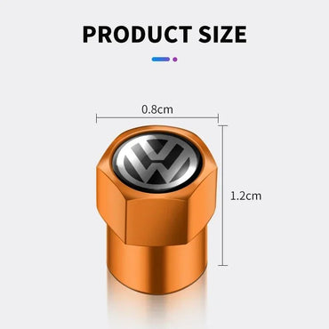 4Pcs 3D Aluminum Alloy Car Wheel Tire Valve Caps For Volkswagen VW Golf 4 5 6 7 Jetta Polo Caddy GTI Bora MK7 Beetle Passat b6