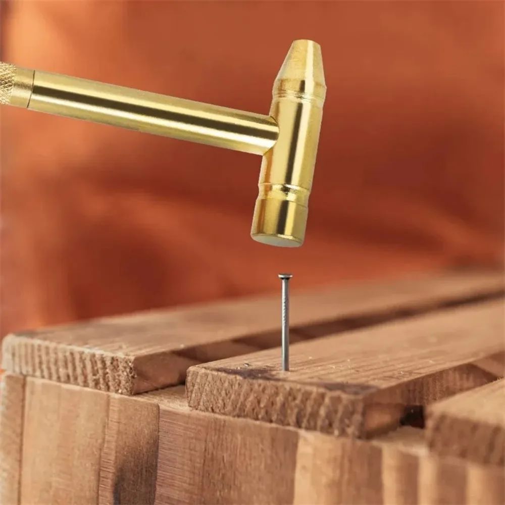 Conjunto de Ferramentas Pequenas 6 em 1 Martelo e Chave de Fenda Mini Liga de Cobre Dourado Desmontável Micro Chave de Fenda Ferramenta Manual Perfeita Para Projetos DIY