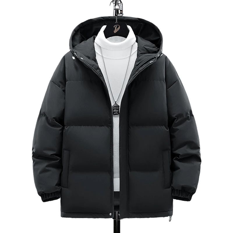 Jaqueta Curta de Pesca de Inverno da Moda, Gola Alta, Solta, Acolchoada com Algodão, Jaqueta Quente à Prova de Frio Tamanho Grande para Adolescentes