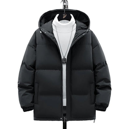 Jaqueta Curta de Pesca de Inverno da Moda, Gola Alta, Solta, Acolchoada com Algodão, Jaqueta Quente à Prova de Frio Tamanho Grande para Adolescentes