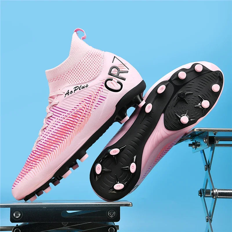 New Men Football Boots Cleats Soccer Shoes Adult Non Slip Outdoor Sport Boys Long Spikes Training Breathable Match Comfortable