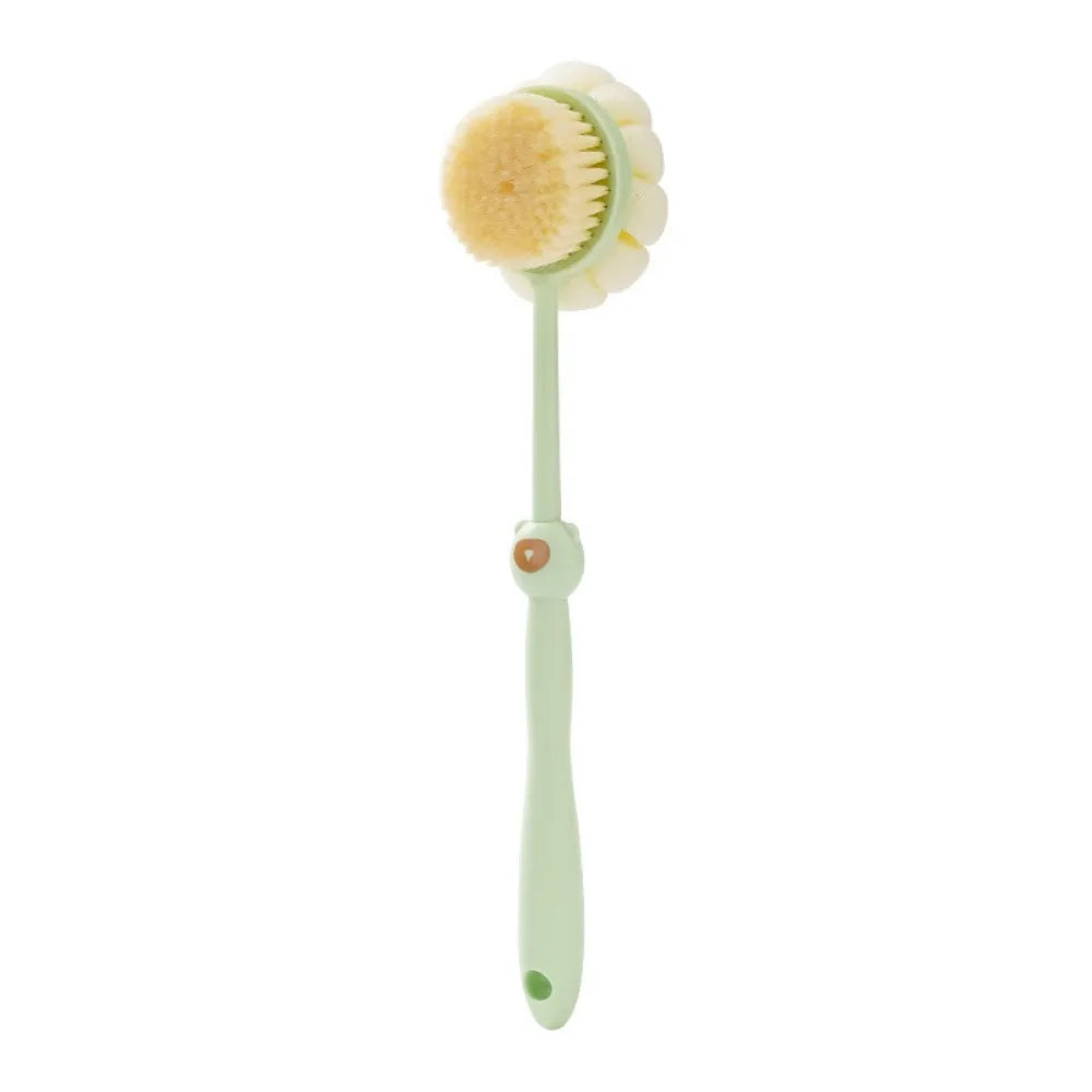 Two sided Shower Body Brush Silicone Long Handle Bathroom Wash Brush Bathing Massage Back Body Exfoliating Brush Bath Supplies