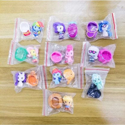 Hasbro Q-Version My Little Pony Twilight Sparkle Pinkie Pie Rainbow Dash Fluttershy Boneco de Ação Presentes Brinquedo Modelo Colecionável