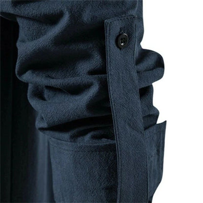 Men's Renaissance Shirt Pirate Medieval Viking Tops Solid Cotton Linen Stand V-neck Shirts Men Long Sleeve Halloween Costume