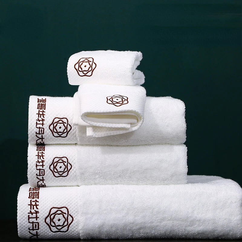 Embroidered Crown White bath towel 5stars Hotel Towels 100% Quality Towel Washcloths towels bathroom Ladies face wash soft towel