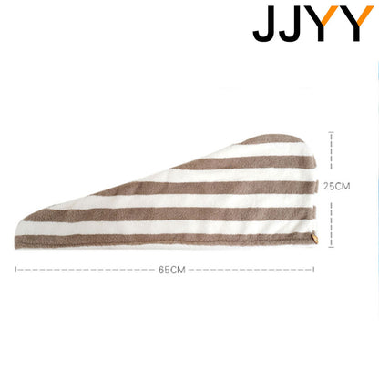 JJYY Towel Bathroom Absorbent Women Adult Quick-Drying Bath Thicker Shower Long Curly Hair Cap Dry Head Hair Towel Microfiber