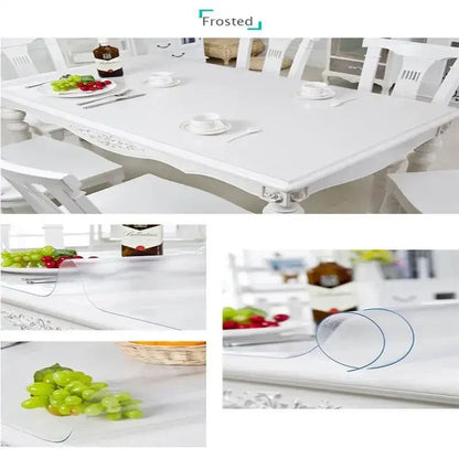 Transparent PVC Round Table Carpet Waterproof Tablecloth Kitchen Pattern Table Cover Glass Soft Cloth Dining Table Mat