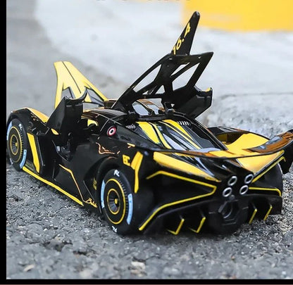 Spray 1/24 Bugatti Bolide Supercar Alloy Model Sound Light Diecast Toy Vehicle Boy Car Toy Gift Collectable Miniature Home Decor